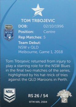 2020 NRL Traders - Representative Stars #RS26 Tom Trbojevic Back